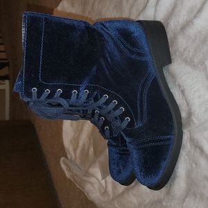 Brash Blue Combat Boots